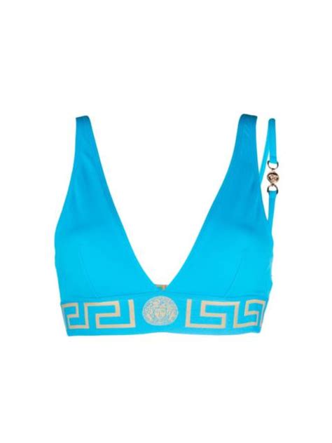 Versace Greca Underband V Neck Bikini Top Reversible
