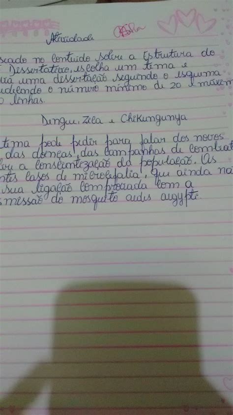 Reda O Sobre O Tema Dengue Zica E Chikungunya Brainly Br