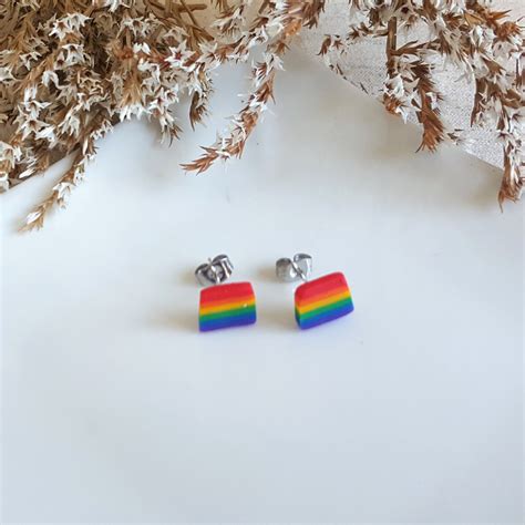 Gay Pride LGTB Stud Earrings Polymer Clay Jewelry We Are Etsy UK