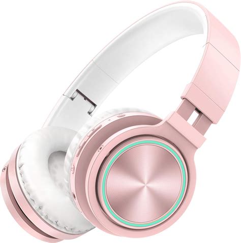 Picun B12 Wireless Headphones 20 Hrs with Romantic LED Light Pink B12 ...