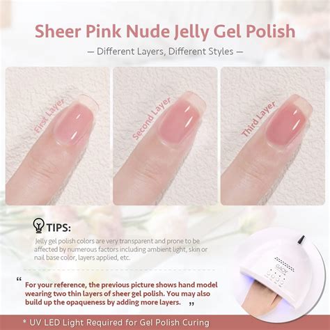 Gaoy Jelly Nude Pink Gel Nail Polish Set Transparent Sheer Colors Kit Buy Now With Express