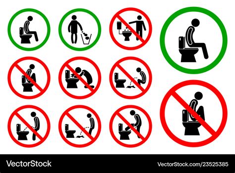 Set Of Toilet Hygiene Sign Royalty Free Vector Image