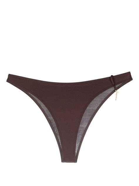 Jacquemus Le Bas De Maillot Signature Bikini Bottoms In Brown ModeSens
