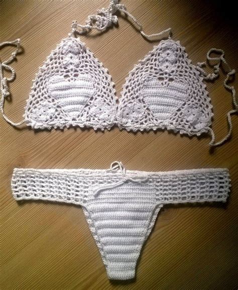 Bikini All Uncinetto Bikini Da Donna Bianco Costumi Da Bagno All Uncinetto Costume Da Bagno