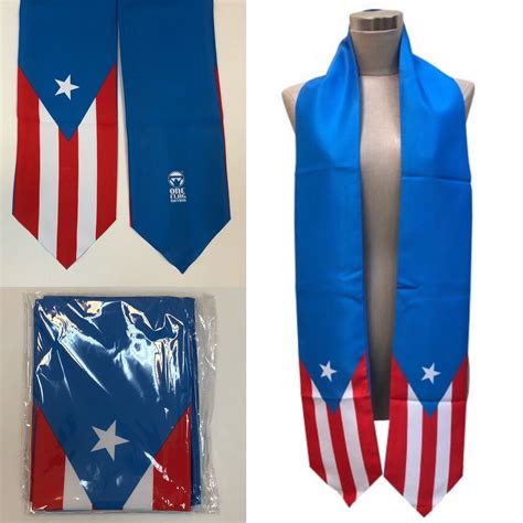 Graduation Stole / Sash - Puerto Rico Puerto Rican Country Flag | eBay