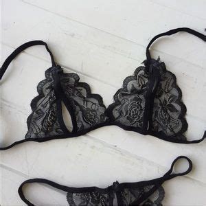 Intimates Sleepwear Sexy Lingerie Lace Open Cup Bra Crotchless Panty Poshmark