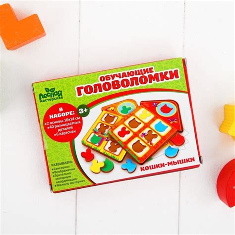 Развивающая головоломка Кошки-мышки (2 основы 40 элементов) — купить в ...