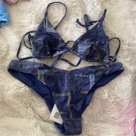 Weworewhat Swim Nwt We Wore What Denim Bikini Poshmark