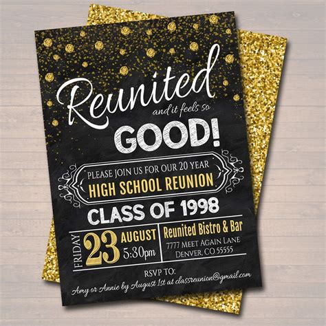 Class Reunion Invitation Template Any Year College Reunion High