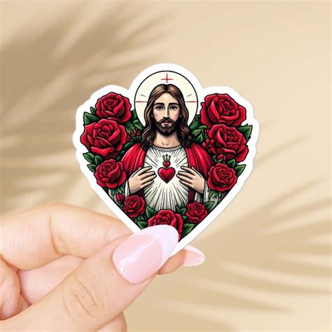 Case Heart Of Jesus Sticker Etsy