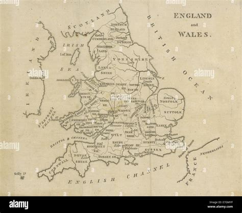 Map From Aikin 1800 Depicting England And Wales During The Early 19th