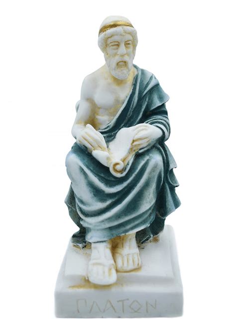 Plato Greek Alabaster Statue With Color