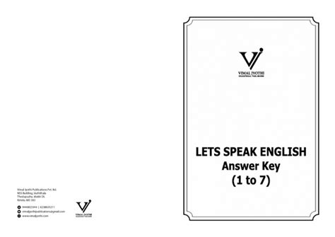 Lets Speak English_Answer Key_Cover | PDF