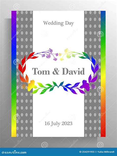 Invitation Design For A Gay Or Lesbian Wedding Stock Illustration Illustration Of Save