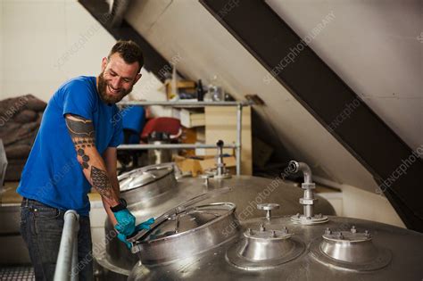 Man Working In A Brewery Stock Image F0203728 Science Photo Library