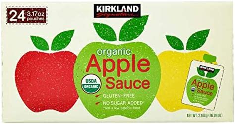 Kirkland Signature Organic Gluten Free No Sugar Added Applesauce 24