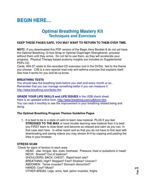 Optimal Breathing Mastery Kit Techniques and Exercises | PDF ...