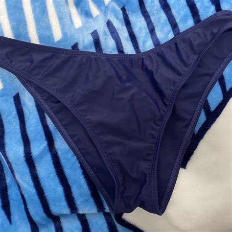 Navy Blue Bikini Bottoms Good Coverage Never Worn Depop