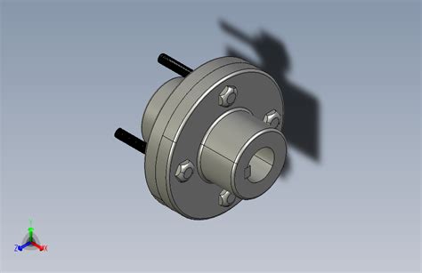法兰联轴器proe模型图纸下载 懒石网