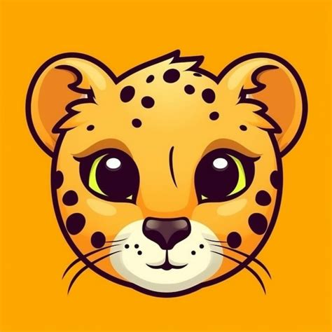 Premium AI Image | Cartoon Cheetah Face 2D Clipart Design