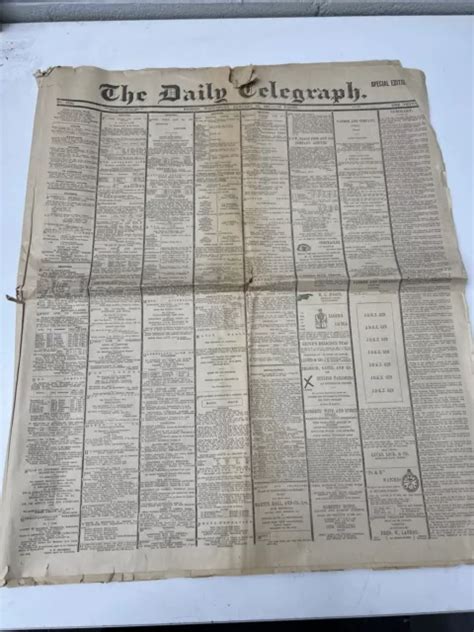 Vintage Newspaper The Daily Telegraph 1901 Sydney Advertisement Queen