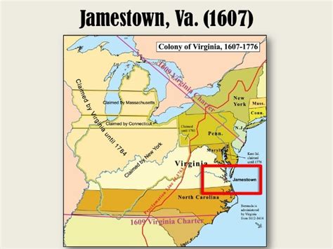 Map Of Virginia With Jamestown - Map