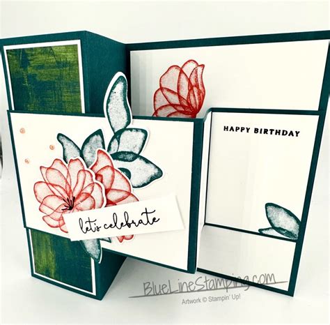 Translucent Florals Blue Line Stamping Flower Cards Stamping Up