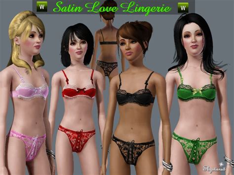 The Sims Resource Satin Love Lingerie Set