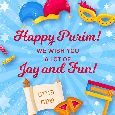 Gelukkige Purim Groetkaart Voor Joodse Vakantie Vector Vector