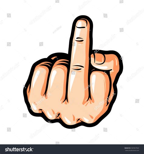 Hand Gesture Fuck You Symbol Middle Stock Vector Royalty Free 587857943 Shutterstock
