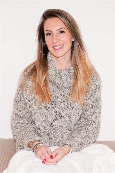 Pretty Blonde Girl Relaxing Home Sofa And Sitting On Couch Stock Photo Image Of Cute Couch