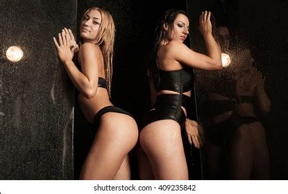 Two Sexy Brunette Blond Models Women Stock Photo Shutterstock