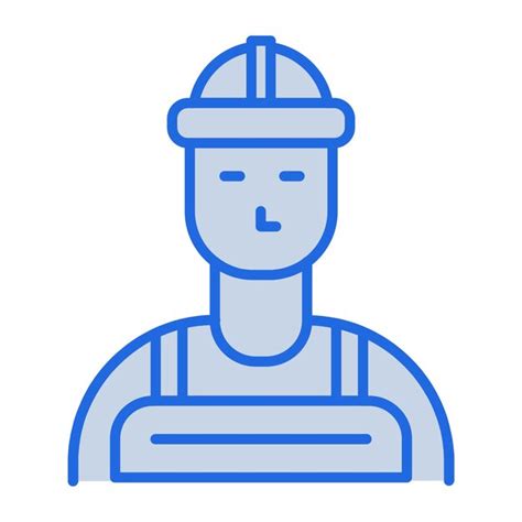 Premium Vector Worker Blue Tone Illustration