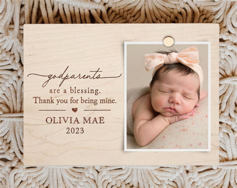 GODPARENTS FRAME / Godparents Picture Frame Gift / Engraved Godparents ...