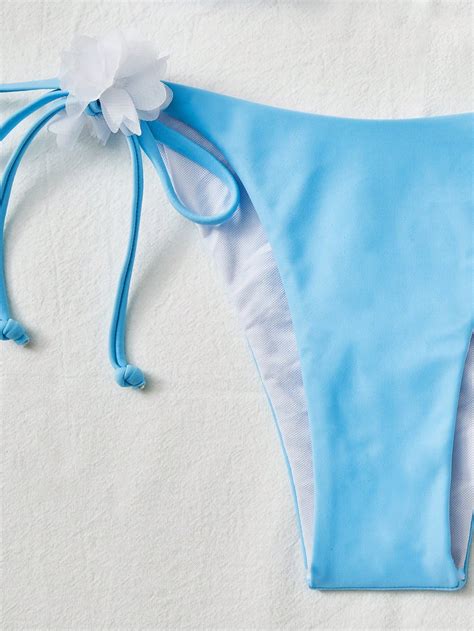 Bañador bikini triángulo halter aplique Mode de Mujer SHEIN España