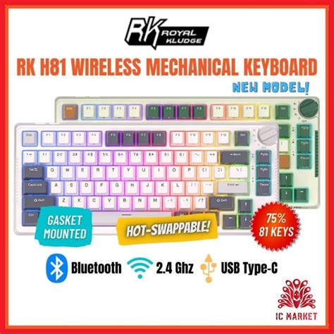 Sg Royal Kludge Rk H Hot Swappable Bt Wireless Rgb Mechanical Gaming Keyboard Keys