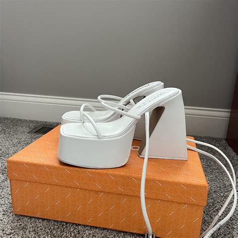 Naked Wolfe Angel White Leather Heels Size Eu Depop