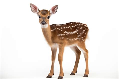 Premium Photo Cute Spotted Baby Deer On A White Background