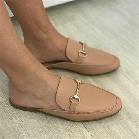 Mule Sílvia Nude bridão dourado ZIZA OFICIAL