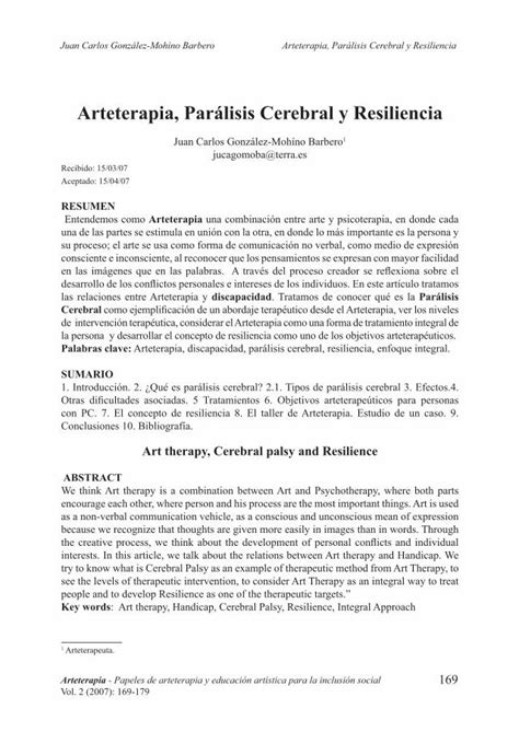 Pdf Arteterapia Par Lisis Cerebral Y Resiliencia Sid Usal Essid