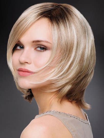 Chin Length Monofilament Platinum Blonde Wig Bob