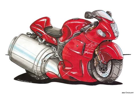 Suzuki Hayabusa Red Kartoons