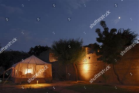 Tents Illuminated Inside Royal Jodhpur Camp Editorial Stock Photo