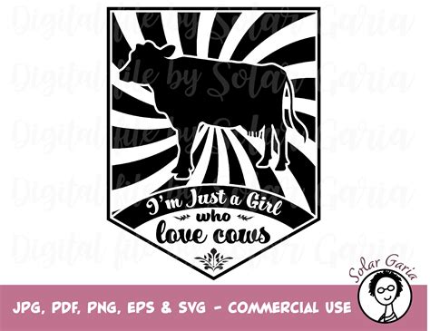 Im Just A Girl Who Loves Cows Svg File Cut For Cricut Etsy