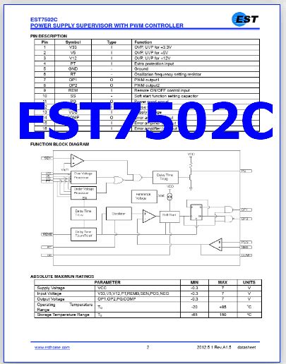 PDF EST7502C Components