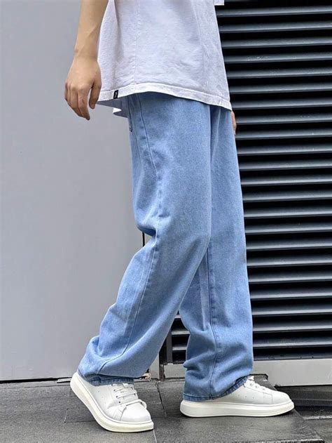 manfinity hypemode men cotton slant pocket straight leg jeans jeans