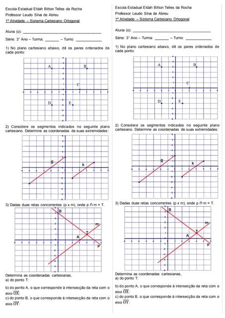 Plano Cartesiano Exercicios Resolvidos Pdf