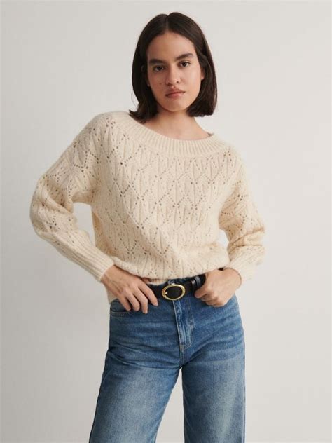 Pull ajouré à effet métallisé Couleur nude RESERVED 5990V 02M