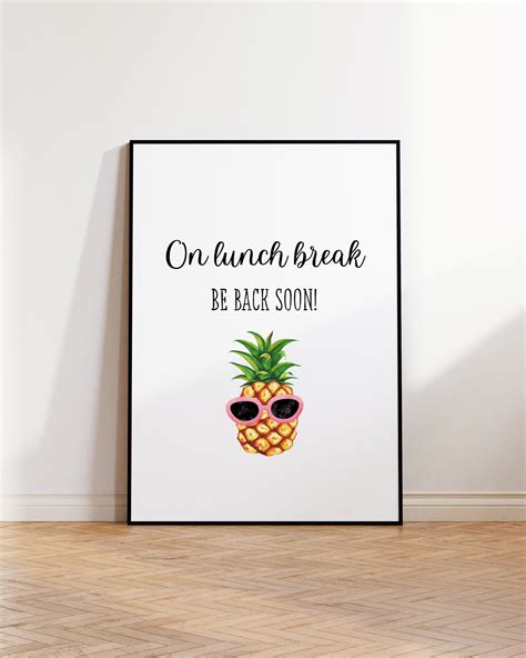 On Lunch Break, Be Back Soon, Closed for Lunch, Office Sign, Printable