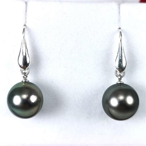 Earrings Silver Pearl Tahiti X Mm Catawiki